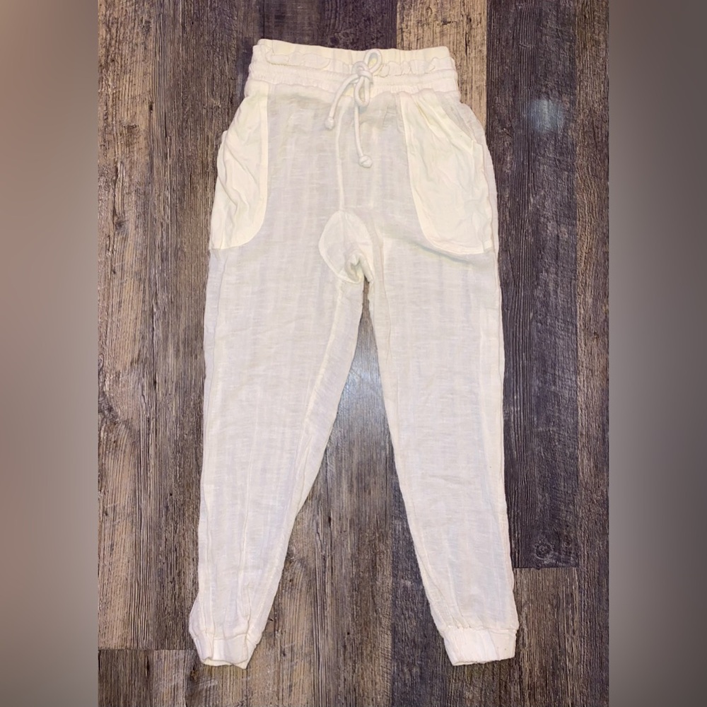 Urban Outfitters Cream Drawstring Pants